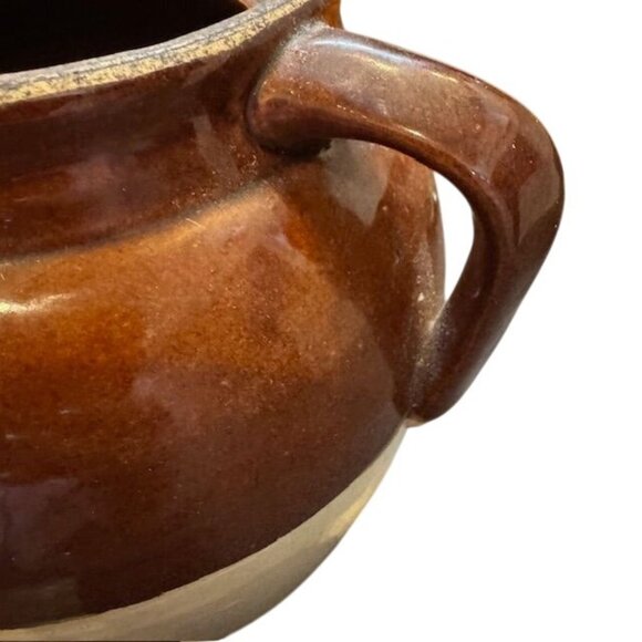 Vintage 2 Quart Stoneware Crock Jar With Handle - Picture 3 of 7